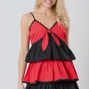 NWT Red and Black Game Day Texas Tech Ruffled Dress